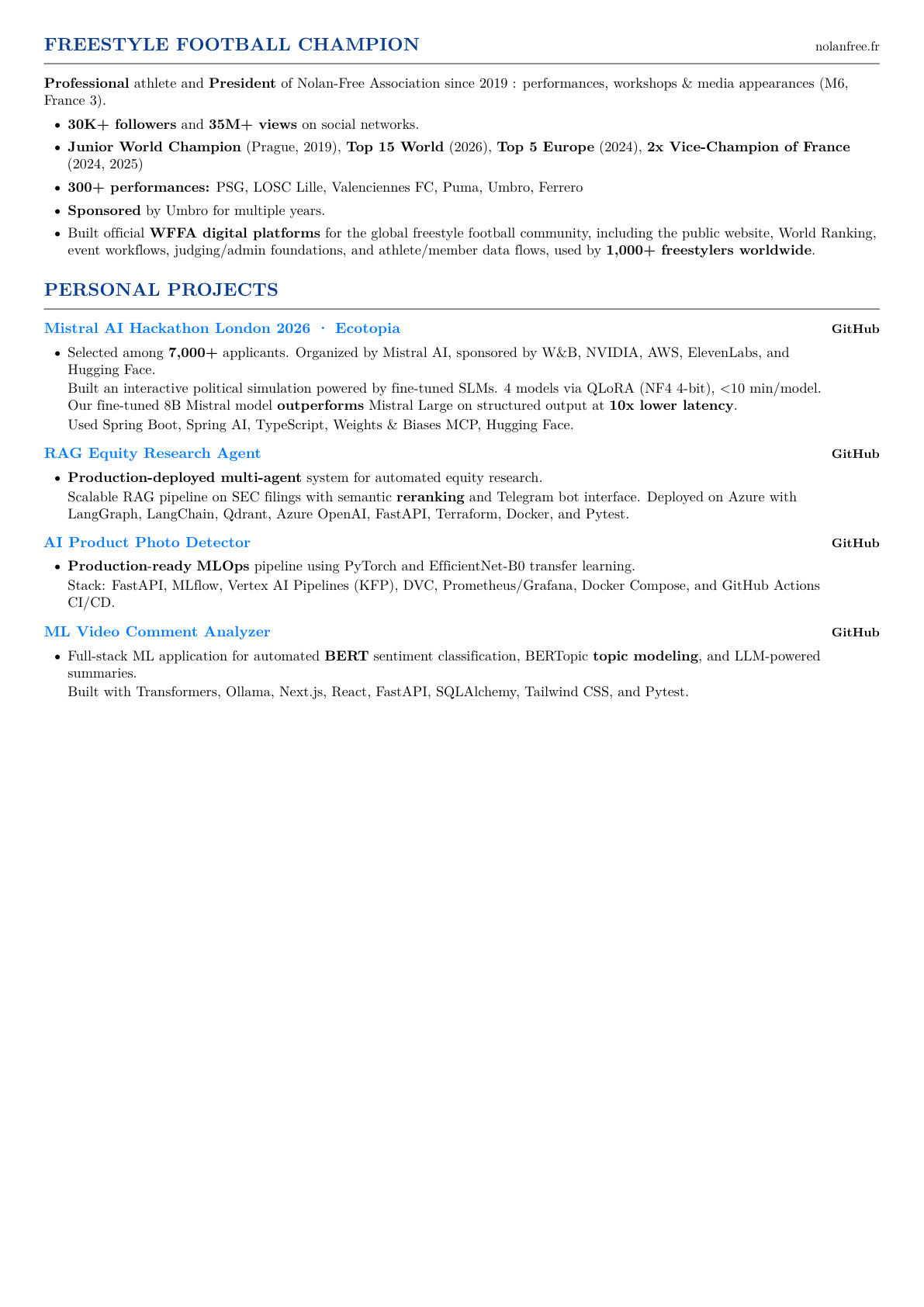 Preview of Nolan Cacheux CV in English - page 2